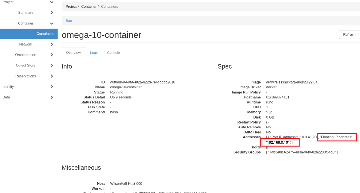 Floating IP Address location