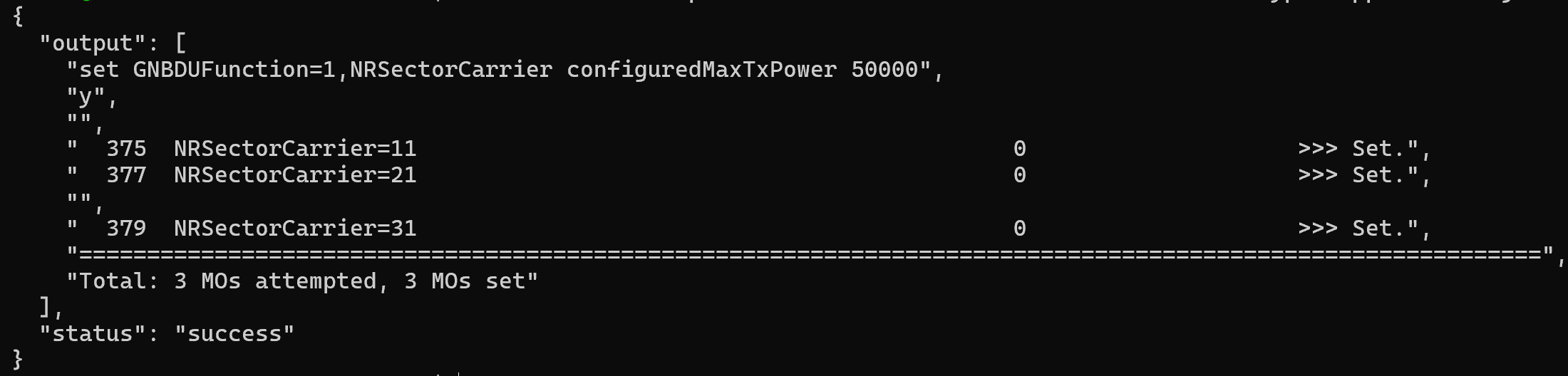 Setting transmit power via Moshell API